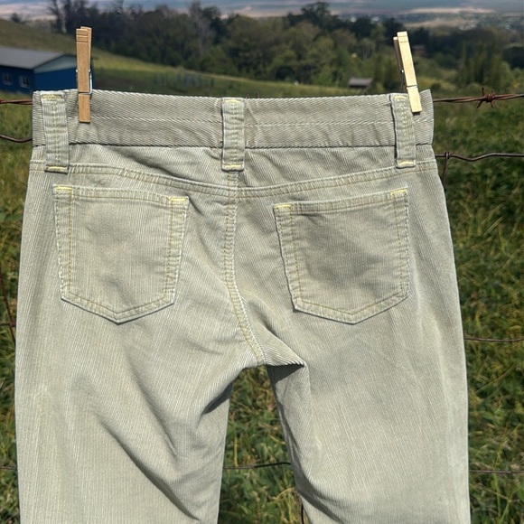VTG Y2K Gap Light Green Ultra low rise flare Corduroy Pants 4L - Picture 4 of 6